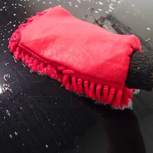 Gant de lavage en microfibre Rasta rouge