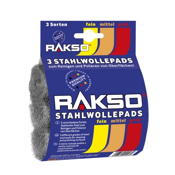 RAKSO Tampons de laine dacier - Fins Moyens Grossiers